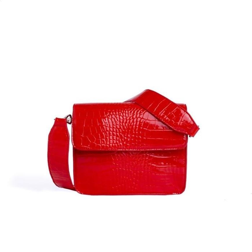 Duckert & Hvisk taske Cayman shiny bag rød