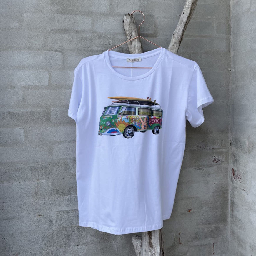 Cabana Living T-shirt Hippie Bus