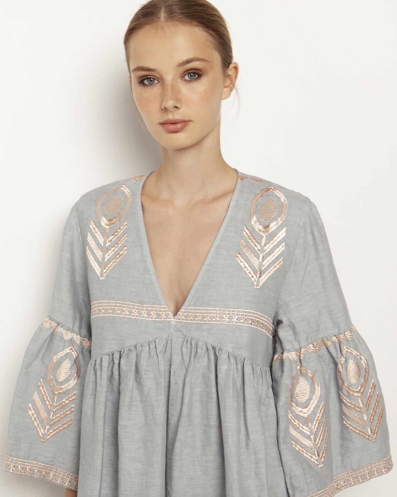 Duckert & Co. greek, archaic, kjole, 15171GREYPINK, duckert og co