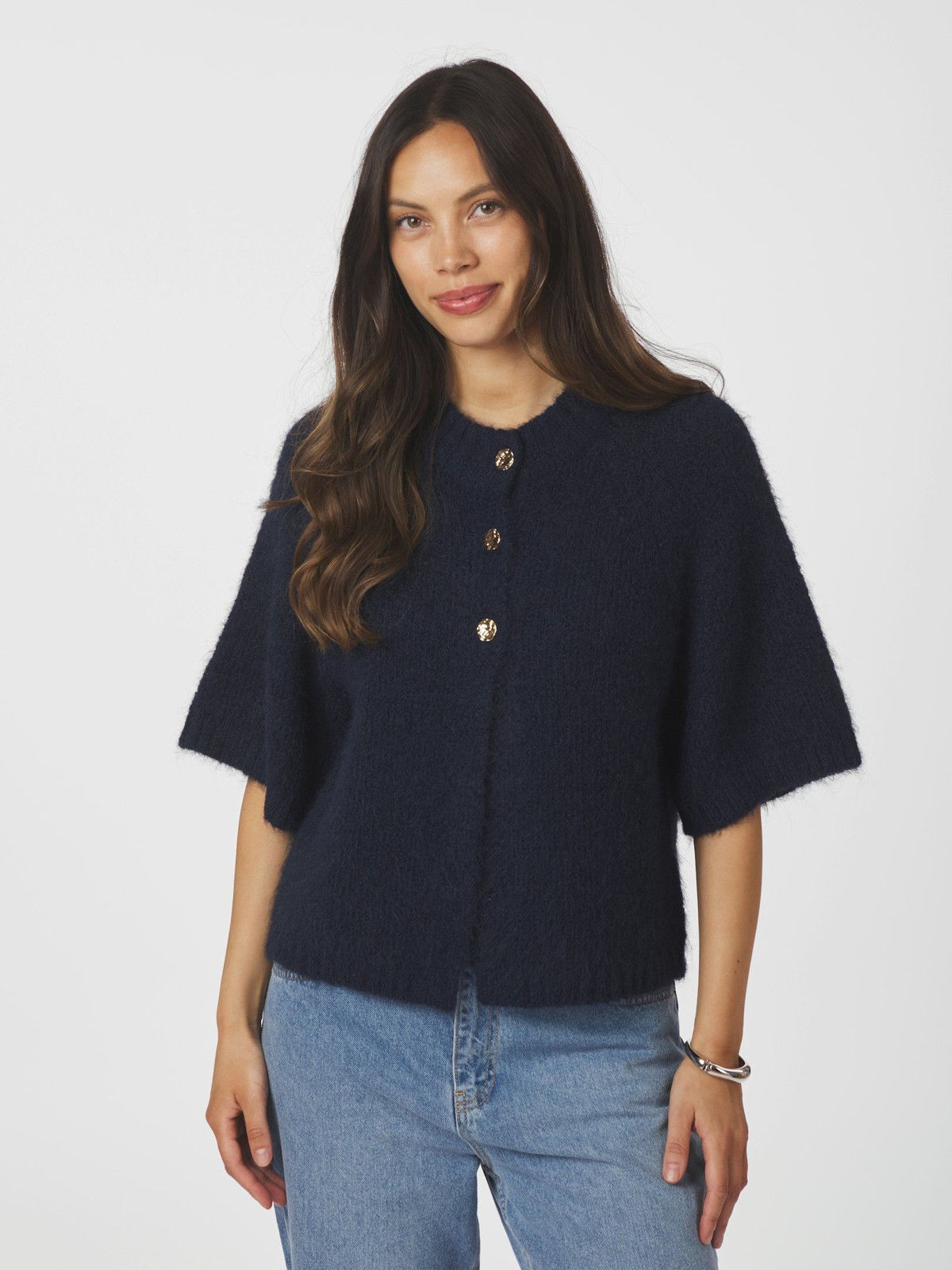 Neo Noir Cardigan - Benuta Strik Cardigan i Dusty Blue