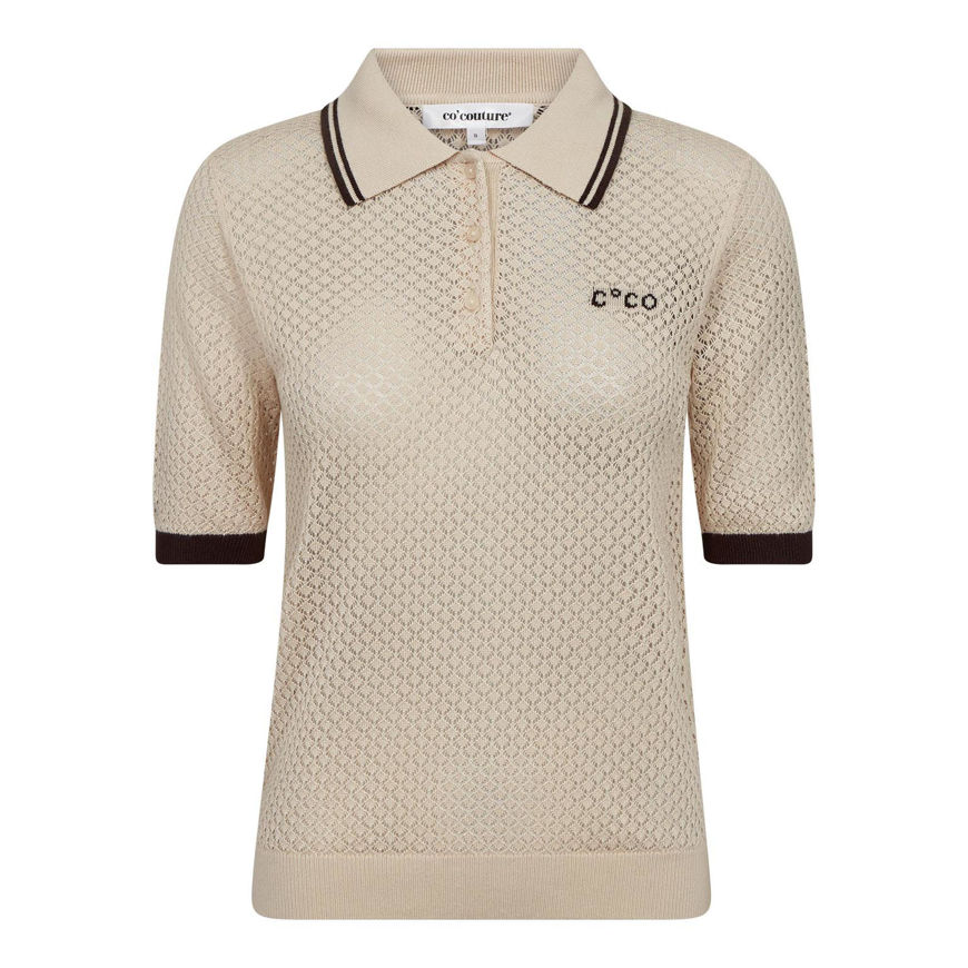Co' Couture Polo Strik Lue Pointelle